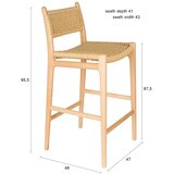 Dutchbone Barski stol iz masivne bukve v svetli naravni barvi (višina sedeža 67,5 cm) Cecile – | Shoptok.si