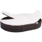 Vanjski Zunanji ležalnik z blazino poli ratan rjav, (20662794) | Shoptok.si