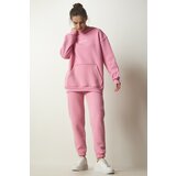 Happiness İstanbul Women's Pink Raised Knitted Tracksuit Set Cene