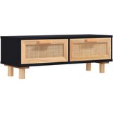 Maison Chic Klubska mizica - kavna mizica - Nizka mizica Črna 80x40x30 cm inženirski les trdna borovina, (21754271) Cene