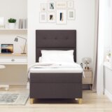  Boxspring krevet s madracem i LED tamnosmeđim 80x200 cm tkanine | shoptok.hr