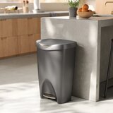 Umbra Siv plastičen koš za smeti s pedalom 50 l Brim – | Shoptok.si
