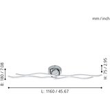 Eglo roncade zidna/plafonjera/led, 40w, d 1160, alu/hrom bela | Eponuda.com