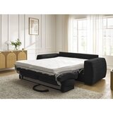 Bobochic Paris Črna sedežna garnitura za spanje/raztegljiva iz rebrastega žameta 220 cm Hugo – | Shoptok.si