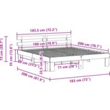  Smeđi okvir kreveta s uzglavljem 180x200 cm od čvrstog bora | shoptok.hr