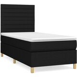 Maison Chic Box spring postelja - Vzmetna postelja z vzmetnico črn 90x190 cm blago SL12809, (21881799) Cene