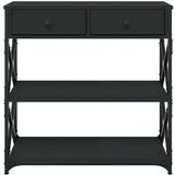  Konzolni stol crni 75 x 28 x 75 cm od konstruiranog drva | shoptok.hr