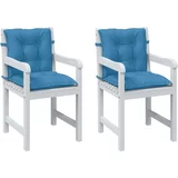  Jastuci za stolice 2 kom prošarano plavi 100x50x7 cm od tkanine