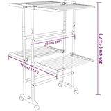  Stalak za sušenje rublja 2 razine i kotači srebrni 60x70x106 cm | Eponuda.com