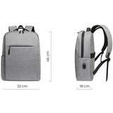  Martin Ranac poslovni Sivi za laptop 15,6inc 42x34x12cm USB konektor | ePonuda.com