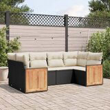 vidaXL 6-dijelni set vrtnih sofa s jastucima crni od poliratana | shoptok.hr