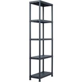 vidaXL Stalak za pohranu crni 125 kg 60 x 30 x 180 cm plastični | shoptok.hr