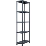 vidaXL Stojalo s policami plastika 125 kg 60x30x180 cm črno | Shoptok.si