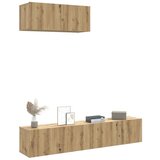  3-dijelni zidni TV ormarić Artisan hrast izrađen od drva | shoptok.hr