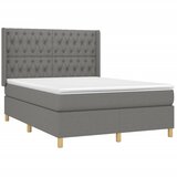  box spring s madracem LED tamnosivi 140x200 cm tkanina | shoptok.hr