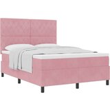 Box Posteljnina z vzmetnico Roza 140x190 cm Žamet, (22052248) | Shoptok.si