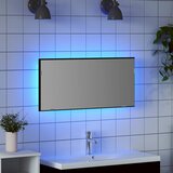  Ogledalo Zidne Crni hrast 80 x 37 cm Staklo i inženjerski drvo | shoptok.hr