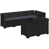  Kauč za vrt s 7 sjedala i jastučićima u rattan izgledu PP | shoptok.hr