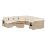 Maison Chic Seti vrtnega pohištva - Vrtna garnitura - Vrtni pohištvo set 12-delna z blazinami bež poli ratan, (21816064) | Shoptok.si