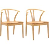  Stolac za blagovanje 2 pcs Prirodna Čvrsto drvo od gume | shoptok.hr