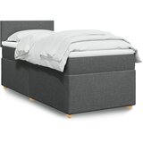  Krevet s oprugama i madracem tamnosivi 90x200 cm od tkanine | shoptok.hr