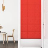  Zidna uzglavlja 12 pcs Crvena 30 x 30 cm Lažna koža | shoptok.hr