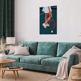  Plakat - Tennis Player with a Red Racket on the Court - Illustration 40x60 Bez okvira | shoptok.hr