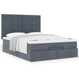 vidaXL Otomanski posteljni okvir z vzmetnicami siv 140x190cm žamet Cene
