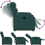  Naslonjač na podizanje od tkanine tamnozeleni | shoptok.hr