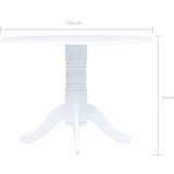 vidaXL blagovaonski stol bijeli 106 cm od masivnog drva kaučukovca | shoptok.hr