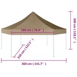  Zložljiv šotor šestkoten 3,6x3,1 m taupe 220g/m², (20703396) | Shoptok.si