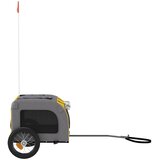 Prikolica za bicikl za ljubimce žuto-siva od tkanine i željeza | shoptok.hr