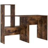 vidaXL Miza Dimljeni hrast 131.5 x 50 x 106.5 cm Konstruiran les | Shoptok.si