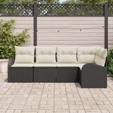 vidaXL Set od 5 komada vrtnih kauča s jastučićima crni poli ratan | shoptok.hr