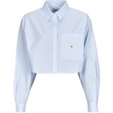 Calvin Klein Jeans WOVEN LABEL CROPPED SHIRT Plava Cijene