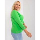 Fashion Hunters Light green women's oversized blouse with cuff Cene