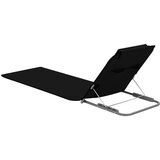  Zložljive podloge za na plažo 2 kosa jeklo in blago črne, (20660412) | Shoptok.si