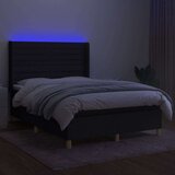  Box spring postelja z vzmetnico LED črna 140x200 cm blago, (20789735) | Shoptok.si