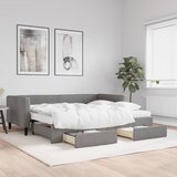 vidaXL Izvlečna dnevna postelja s predali temno siva 90x200 cm blago Cene