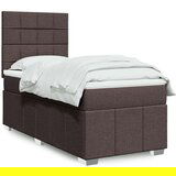 vidaXL Box spring postelja z vzmetnico temno rjava 80x200 cm blago, (21307565) | Shoptok.si