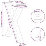 vidaXL Noge blagovaonski stol X-oblika 2 kom 70x(72-73) cm čelik | shoptok.hr