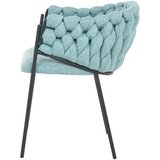 CARRYHOME stol, les, kovina, tekstil svetlo modra | Shoptok.si