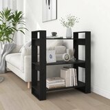 vidaXL Ormarić za knjige / pregrada crni 80 x 35 x 91 cm od borovine Cijene