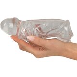 Crystal Penis Sleeve with Extension + Ball Ring Transparent Cene
