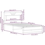 vidaXL Posteljni okvir brez vzmetnice rjavi hrast 107x203 cm inž. les | Shoptok.si