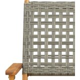  3-dijelni bistro set od poliratana i masivnog drva sivi | shoptok.hr