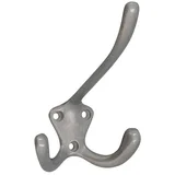 Garderobna kljuka (Število kaveljčkov: 3 kos, Do x Š x V: 7,6 x 10,8 x 8,8 cm, Aluminij)