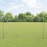 vidaXL evropska ograja z 7 stebri 1.6x10 m galvanizirano jeklo | Shoptok.si