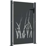 vidaXL Vrtna vrata antracitna 105x130 cm jeklena dizajn trave | Shoptok.si