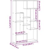vidaXL Regal za knjige crni 72 x 20 x 120 cm od konstruiranog drva | shoptok.hr